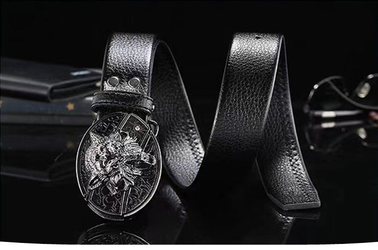 Men's Western-style Belt, Multi-functional Metal Buckle Self-defense Belt