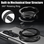 For Samsung Z Fold Series Aluminum Alloy Foldable Phone Case With Built-In 360° Rotating Magnetic Ring Kickstand