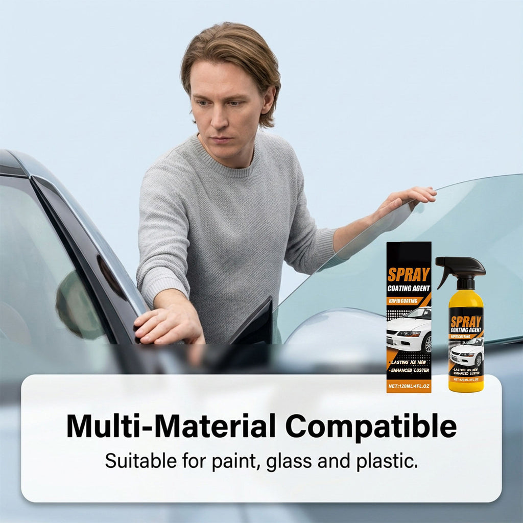 Car Nano Ceramic Coating Spray Kit, Hydrophobic Waterproof Paint Shield, Simple to Apply, Comes With Microfiber Towel for Bright Car Finish