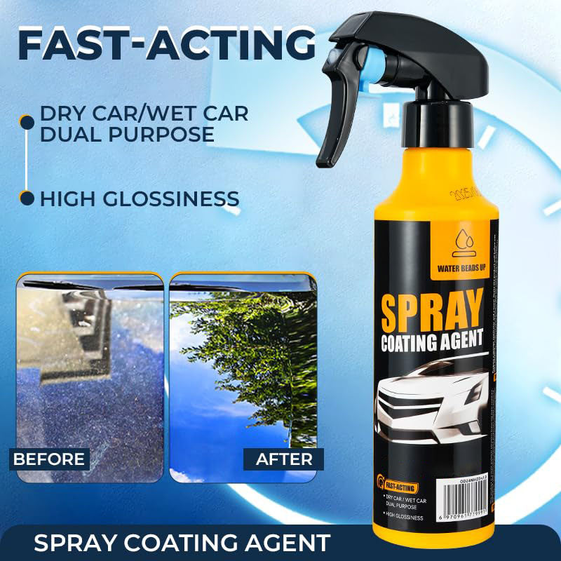 Car Nano Ceramic Coating Spray Kit, Hydrophobic Waterproof Paint Shield, Simple to Apply, Comes With Microfiber Towel for Bright Car Finish