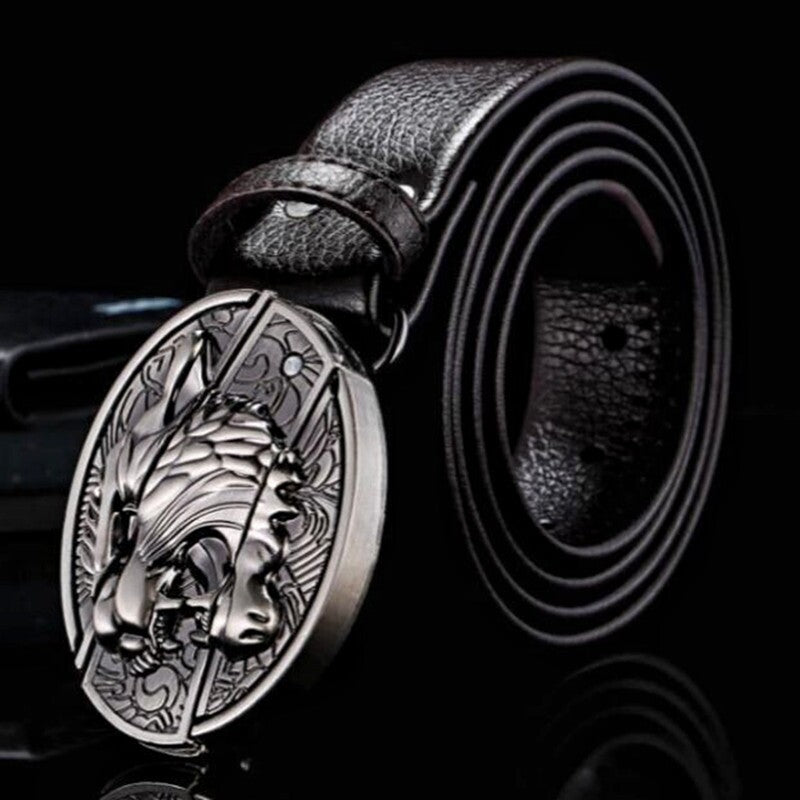 Men's Western-style Belt, Multi-functional Metal Buckle Self-defense Belt