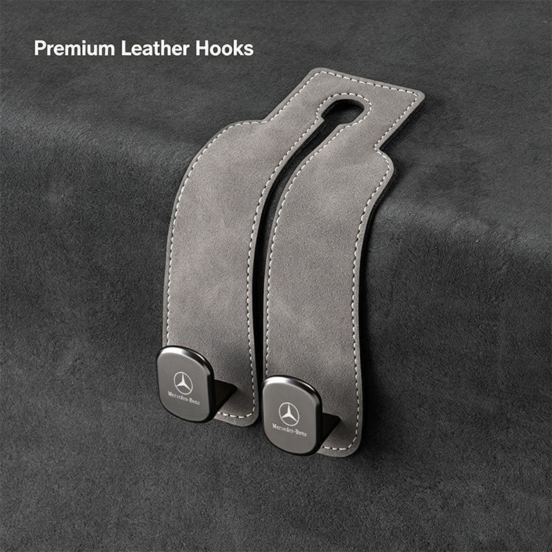 2-in-1 Suede Car Headrest Double Hooks Multi-Function Car Seat Back Organizer Hook for Bags, Purses, Water Bottles