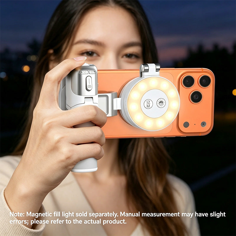 4-in-1 Magnetic Selfie Stick Tripod with Zoom Bluetooth Remote, Portable Mini Mag-Safe Phone Selfie Holder for Travel Selfie Video Recording