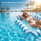 4-in-1 Inflatable Water Hammock – Pool Floating Lounge Chair & Swimming Bed