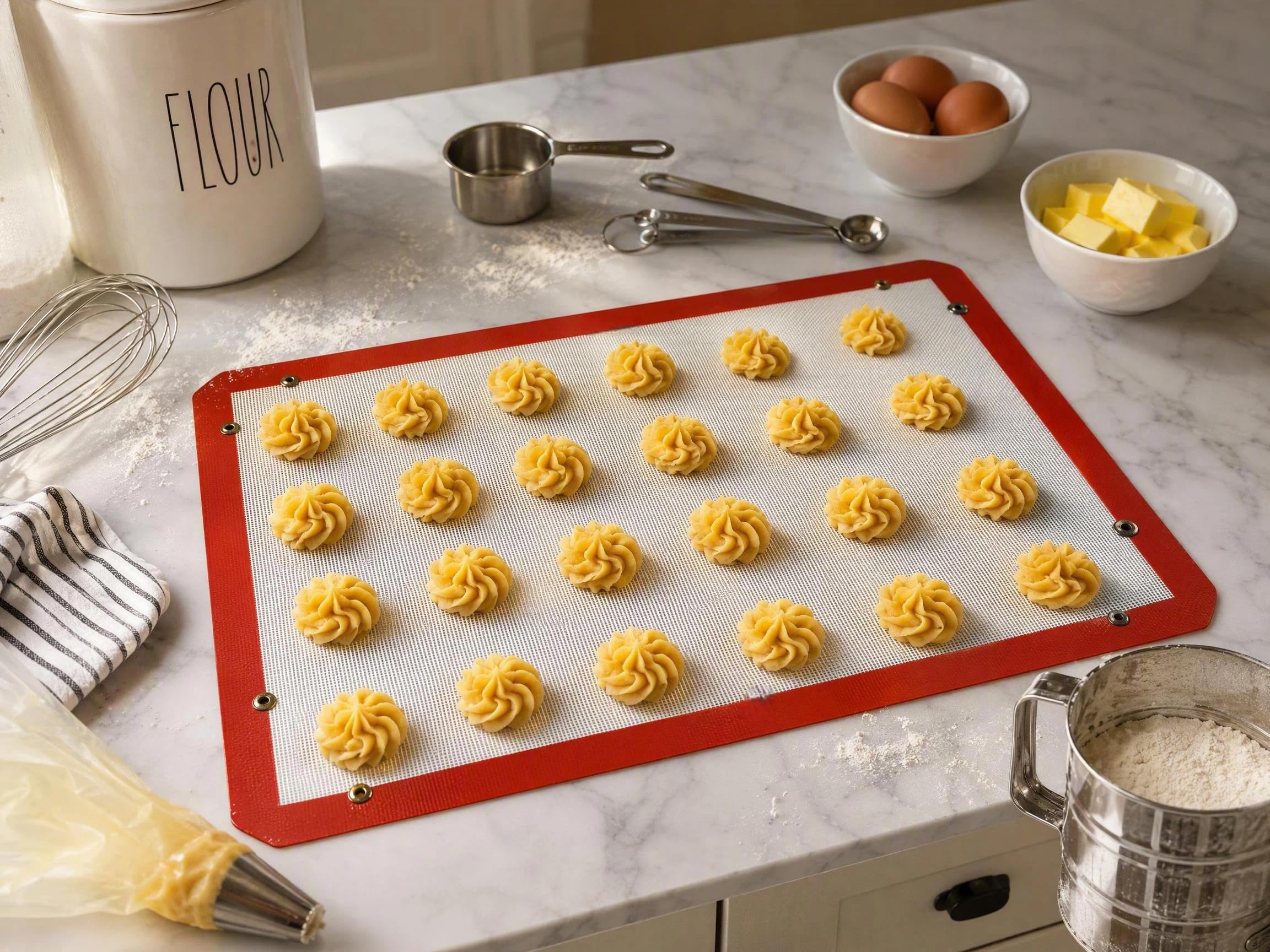Locking Dials Silicone Fiber Baking Mat Form Leakproof Oven Liner