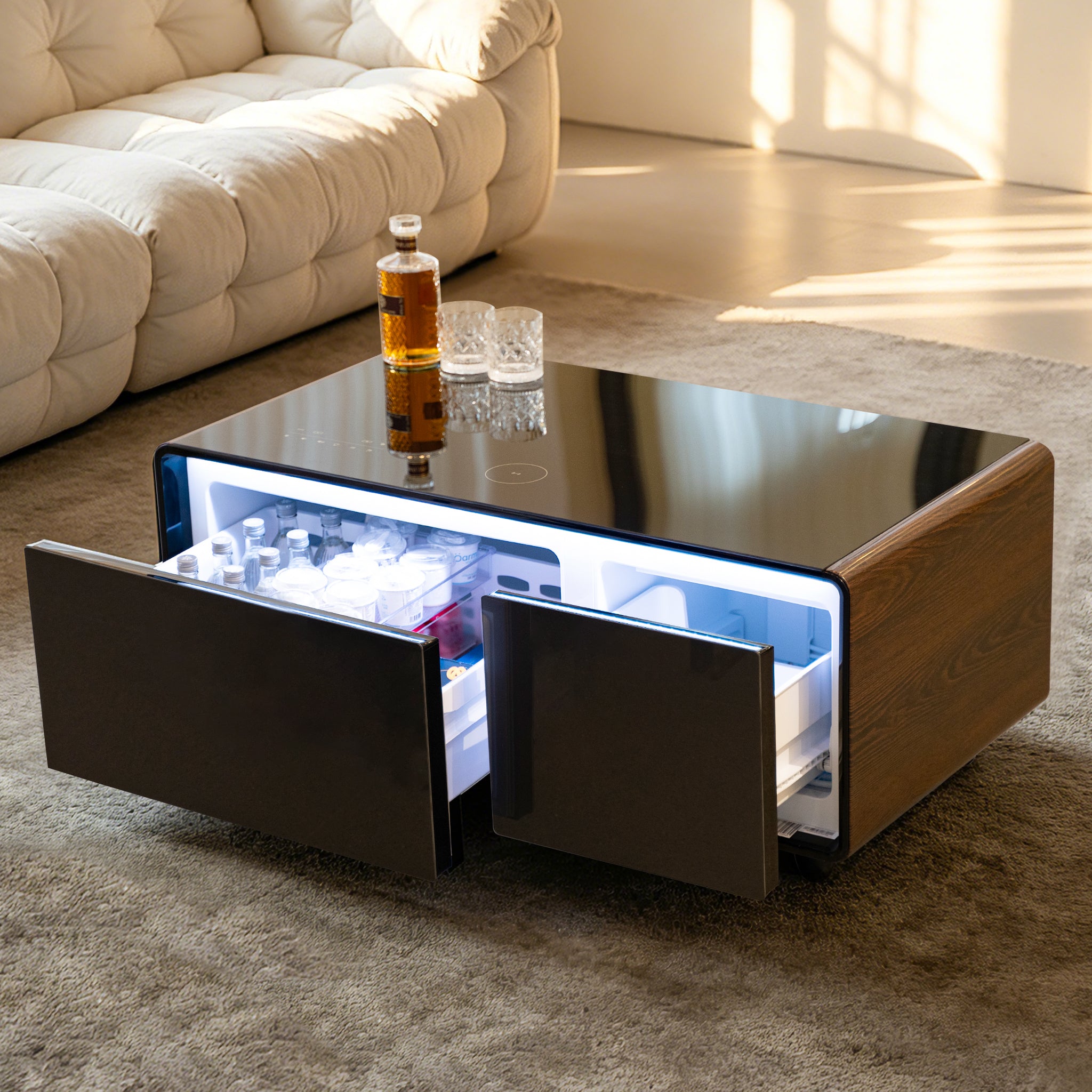 Wooden TB90 Max Coffee Table Cooler with Speaker