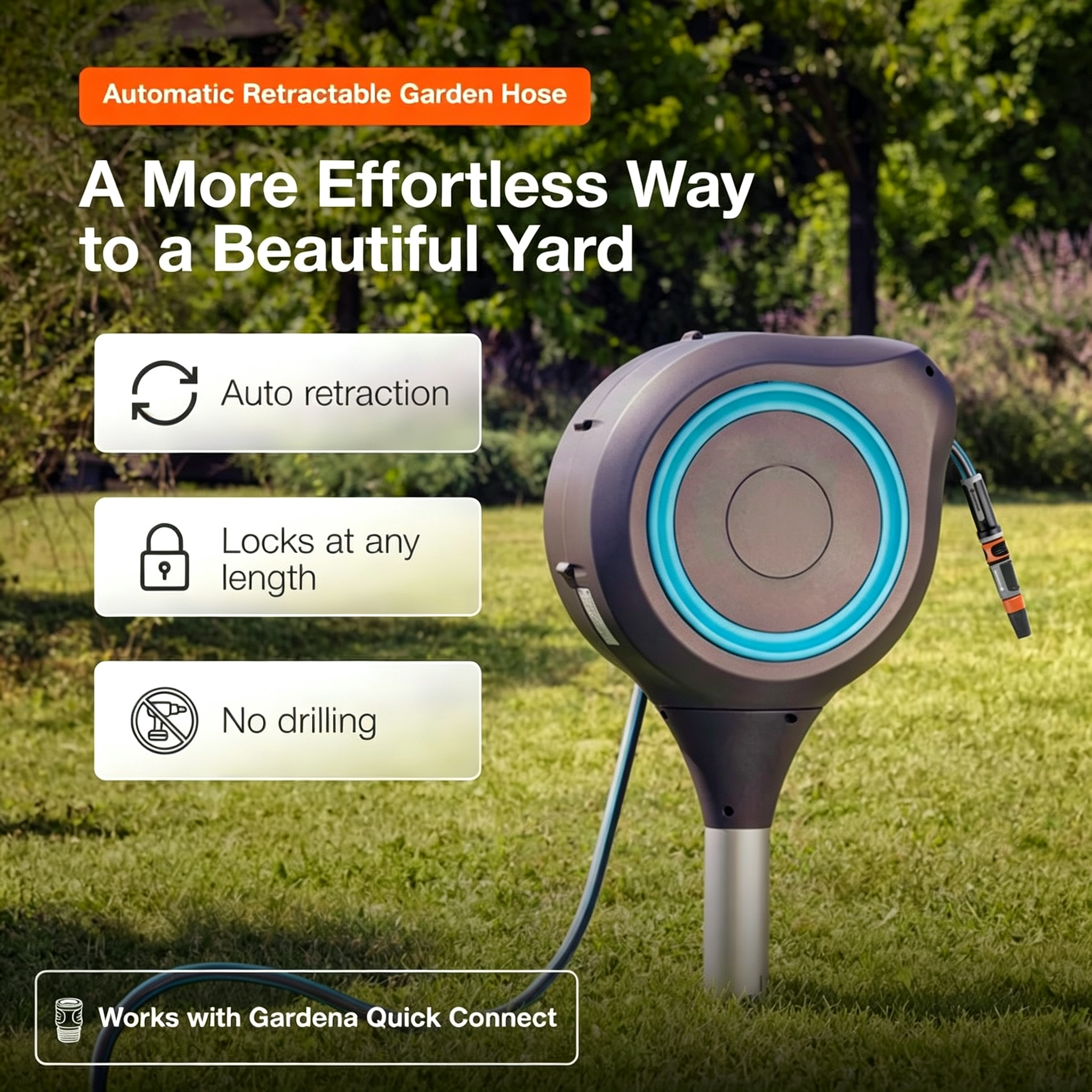 Automatic Retractable Garden Hose Reel