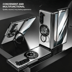 For Samsung Z Fold Series Aluminum Alloy Foldable Phone Case With Built-In 360° Rotating Magnetic Ring Kickstand