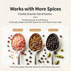 Electric Salt and Pepper Grinder, 5 Adjustable Coarseness Stainless Steel Pepper Mill