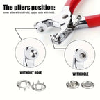 Five-prong Metal Snap Pliers Set Containing 100 Metal Snaps Suitable for DIY Clothing