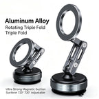 720° Adjustable Triple Fold Magnetic Car Phone Holder, MagSafe Mount for Dashboard & Windshield