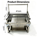 Foldable Portable Stainless Steel Charcoal BBQ Grill, Detachable Camping Barbecue Grill, Easy Disassembly Outdoor Grill for Backyard