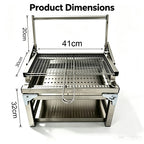 Foldable Portable Stainless Steel Charcoal BBQ Grill, Detachable Camping Barbecue Grill, Easy Disassembly Outdoor Grill for Backyard