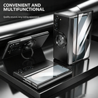 For Samsung Z Fold Series Aluminum Alloy Foldable Phone Case With Built-In 360° Rotating Magnetic Ring Kickstand