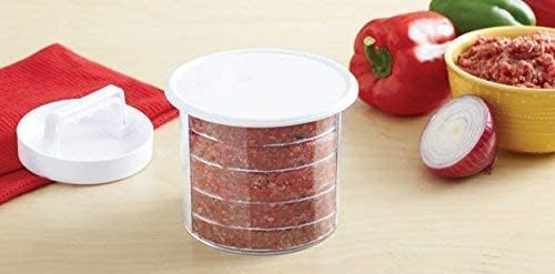 Hamburger Press Patty Maker - Non-Stick Burger Mold Shaper with Freezer Storage Container