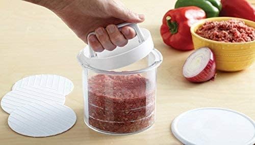 Hamburger Press Patty Maker - Non-Stick Burger Mold Shaper with Freezer Storage Container