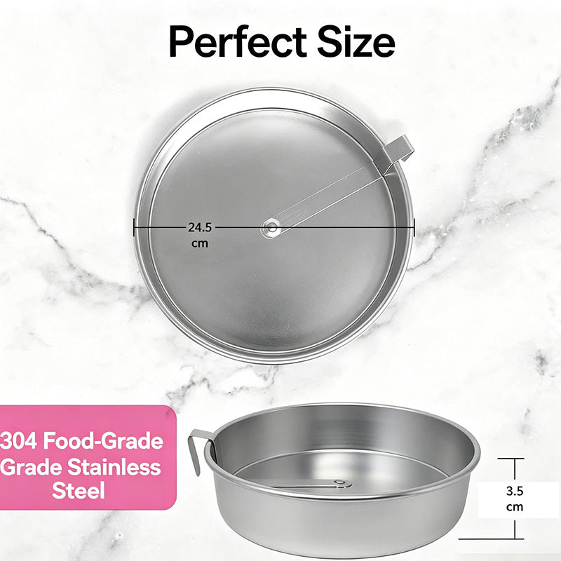 8 Inch Round Cake Pan with Easy Release Blade, Food Grade 304 Stainless Steel Baking Mold for Sponge Cake, Cheesecake, Oven & Dishwasher Safe