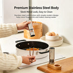 Electric Salt and Pepper Grinder, 5 Adjustable Coarseness Stainless Steel Pepper Mill