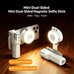 4-in-1 Magnetic Selfie Stick Tripod with Zoom Bluetooth Remote, Portable Mini Mag-Safe Phone Selfie Holder for Travel Selfie Video Recording