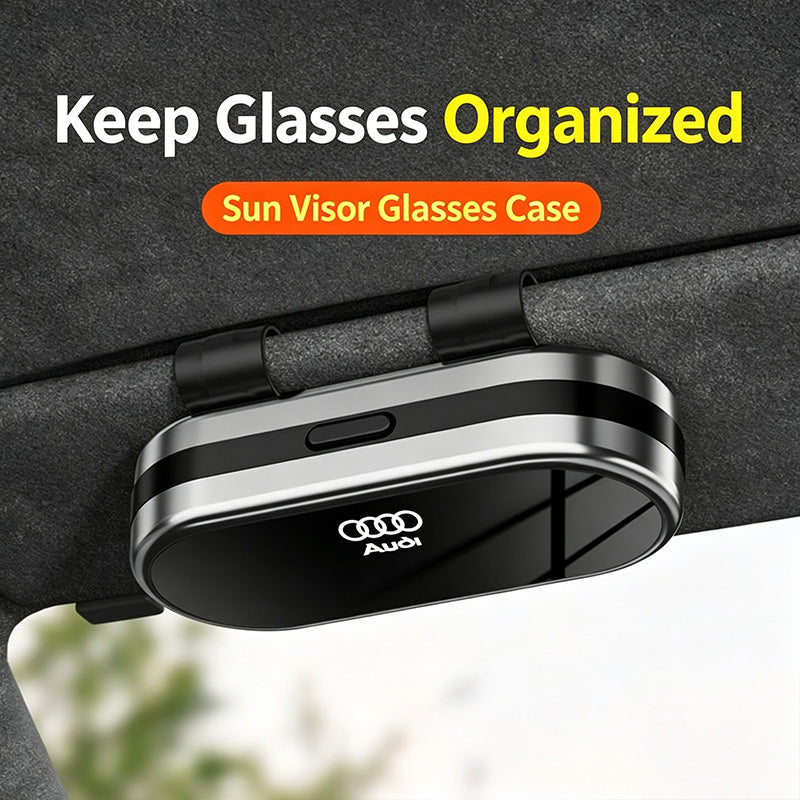 Car Sun Visor Glasses Case Detachable Clip-On Car Eyeglasses Holder for Most Vehicles