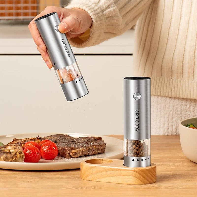 Electric Salt and Pepper Grinder, 5 Adjustable Coarseness Stainless Steel Pepper Mill