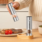 Electric Salt and Pepper Grinder, 5 Adjustable Coarseness Stainless Steel Pepper Mill