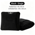 2-in-1 Car Pillow Quilt Blanket, Foldable Portable Car Travel Blanket for Driving Rest, Office Nap