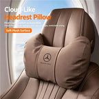 Car neck pillow and lumbar support set, soft and breathable suede car headrests, General Motors interior accessories.