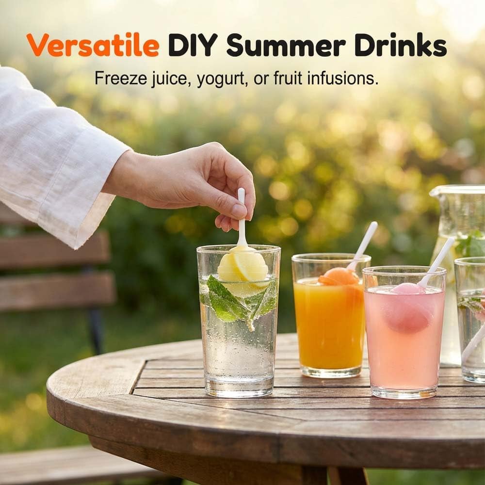 DIY Silicone Lollipop Popsicle Mold – Fun Spherical Ice Pop Maker for Homemade Frozen Treats