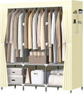 Portable steel-tube wardrobe for the bedroom, sturdy and durable portable hanging wardrobe