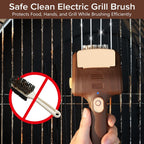 Electric Grill Brush for Outdoor Grill, Electric BBQ Grill Cleaner | Rechargeable Electric BBQ Grill Cleaning Stainless Steel Brush, Grill Scraper, BBQ Accessories Brown