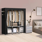 Portable steel-tube wardrobe for the bedroom, sturdy and durable portable hanging wardrobe