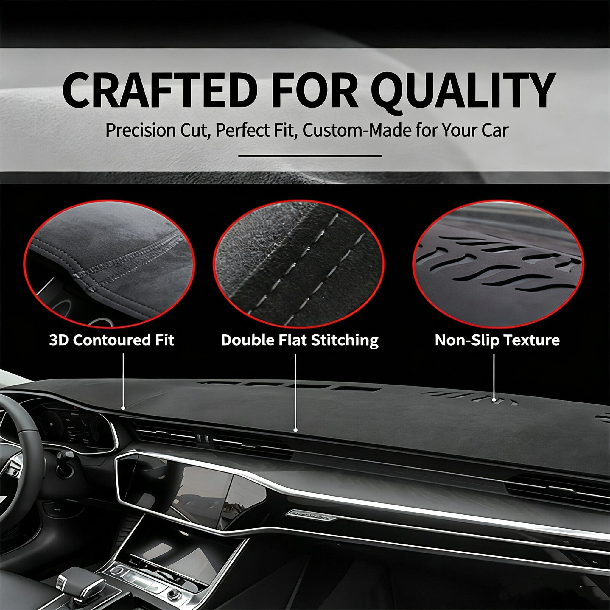 Custom Fit Dashboard Mat Cover For Sedan, Hatchback, MPV, Truck, SUV etc.