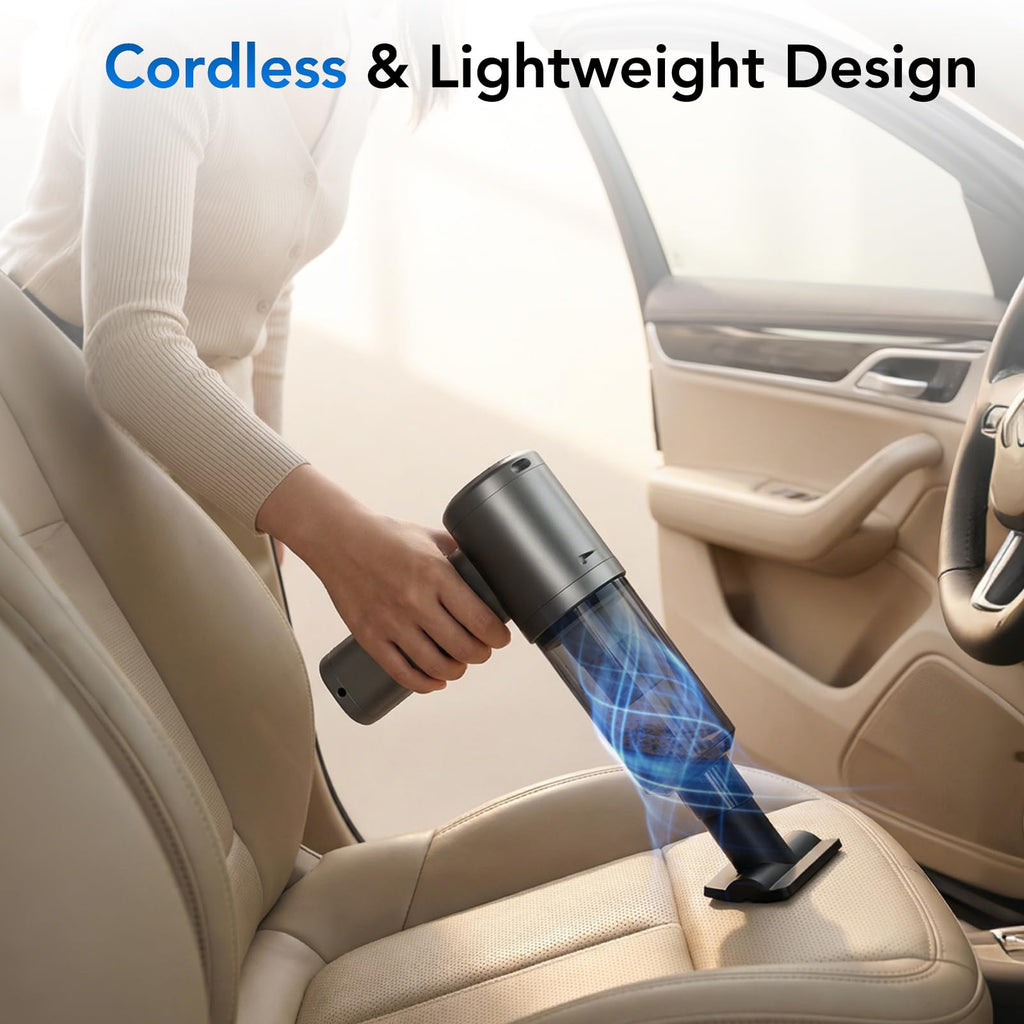 Portable Brushless-motor Car Vacuum Cleaner, Equipped with Multiple Nozzles