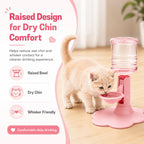 Water Dispenser for Cats Gravity Raised Cat Waterer with Clear Bottle