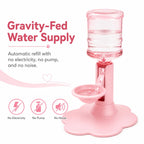 Water Dispenser for Cats Gravity Raised Cat Waterer with Clear Bottle