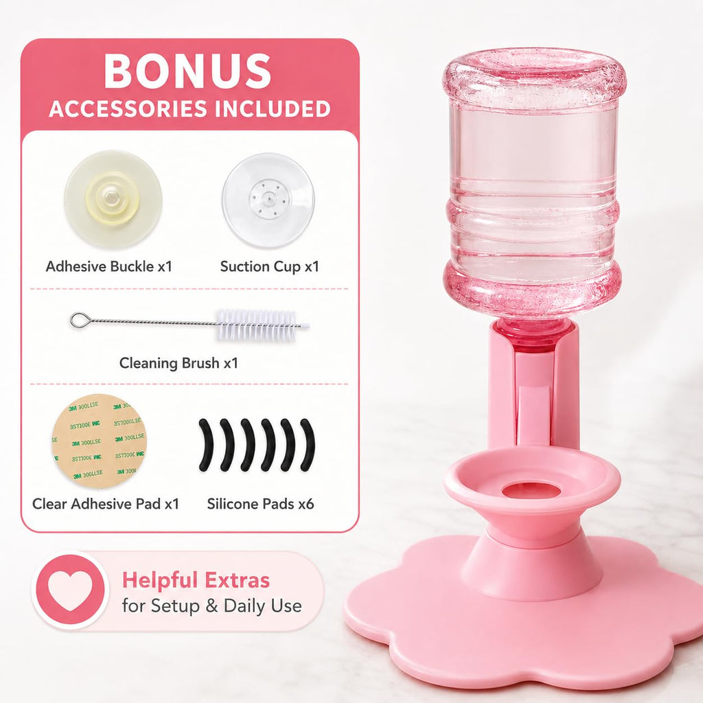 Water Dispenser for Cats Gravity Raised Cat Waterer with Clear Bottle