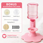 Water Dispenser for Cats Gravity Raised Cat Waterer with Clear Bottle