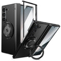 For Samsung Z Fold Series Aluminum Alloy Foldable Phone Case With Built-In 360° Rotating Magnetic Ring Kickstand