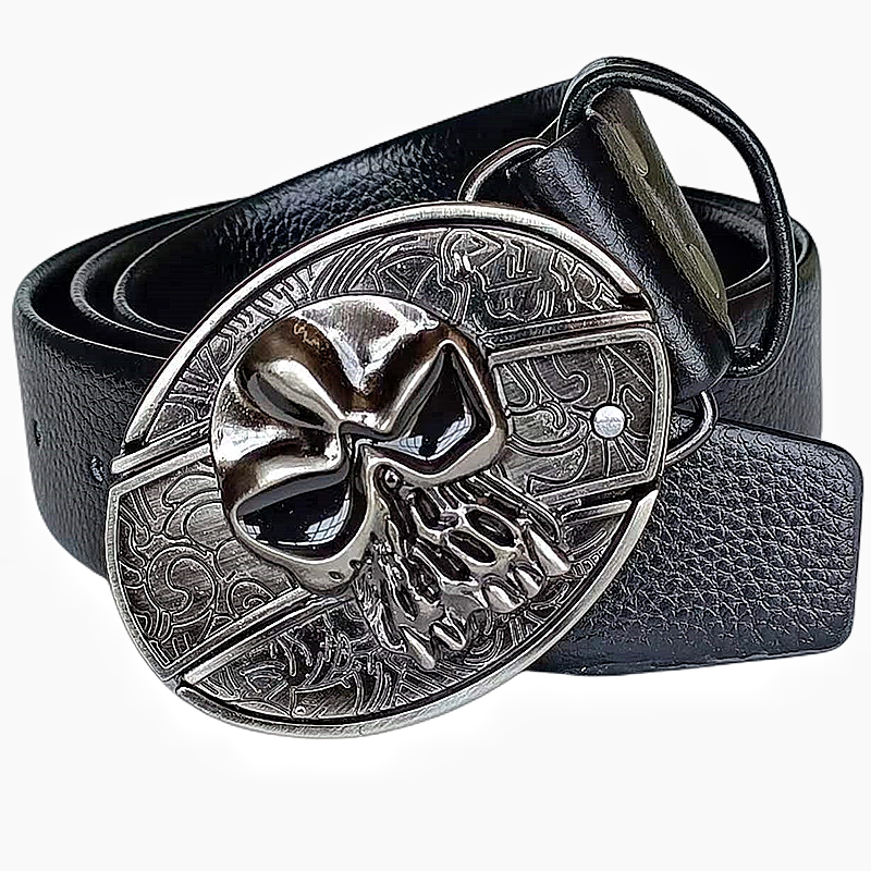Men's Western-style Belt, Multi-functional Metal Buckle Self-defense Belt