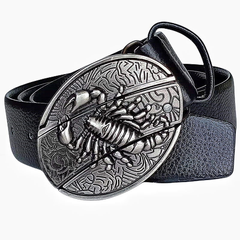 Men's Western-style Belt, Multi-functional Metal Buckle Self-defense Belt