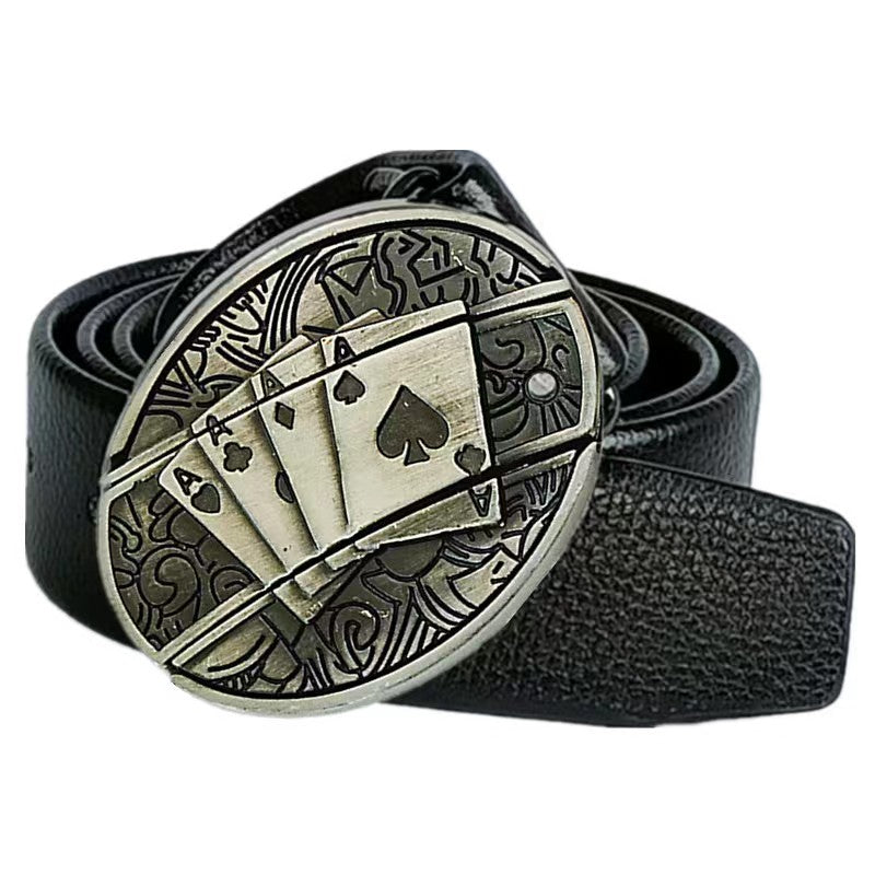 Men's Western-style Belt, Multi-functional Metal Buckle Self-defense Belt