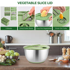 Large Stainless Steel Salad Spinner with 5 Blades