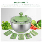 Large Stainless Steel Salad Spinner with 5 Blades
