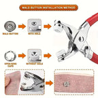Five-prong Metal Snap Pliers Set Containing 100 Metal Snaps Suitable for DIY Clothing