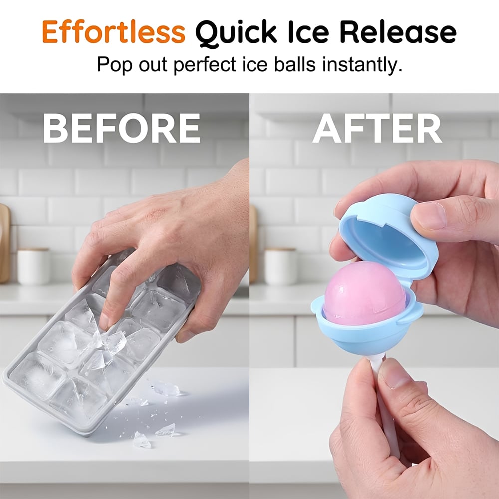 DIY Silicone Lollipop Popsicle Mold – Fun Spherical Ice Pop Maker for Homemade Frozen Treats