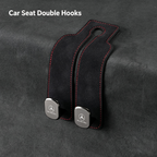 2-in-1 Suede Car Headrest Double Hooks Multi-Function Car Seat Back Organizer Hook for Bags, Purses, Water Bottles